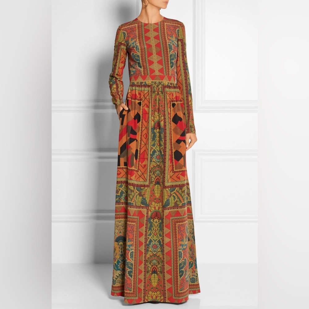 Etro Vibrant Long Sleeve Maxi Dress